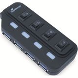 Mediarange - USB 3.0 Hub - 4x USB 3.0 - Zwart - Compact