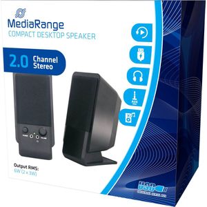 MediaRange Actieve Luidspreker USB 2.0 Compact Desktop Zwart