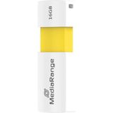 MediaRange - USB-geheugenstick - 16 GB - Wit - Geel