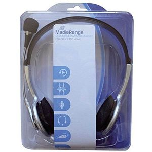 MediaRange pc headset, zwart/zilver