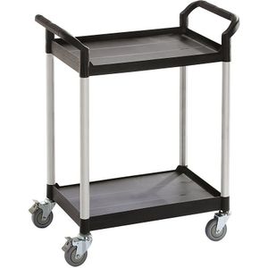Universele wagen, 2 etages, draagvermogen 200 kg, l x b x h = 850 x 480 x 950 mm, zwart