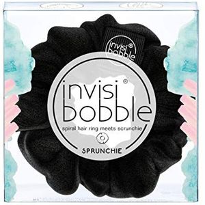 invisibobble Black Scrunchie True Black, haarelastiekjes sterke grip voor meisjes en dames, scrunchies fluweel, zwart, ontworpen in het hart van München