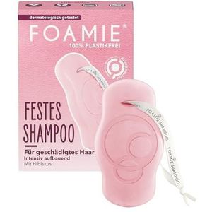 Foamie Vaste shampoo voor beschadigd en vettig haar met hibiscus-extract, haarverzorging, haarverzorging, haarverzorging, 100% veganistisch, plasticvrij, 80 g