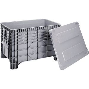 Deksel van polyethyleen, voor l x b = 1030 x 600 mm, grijs, vanaf 5 st.