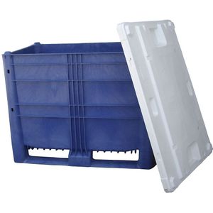 Grote bak van polyethyleen, inhoud 652 l, uitvoering 2 sleden, 6 poten, vanaf 6 st.