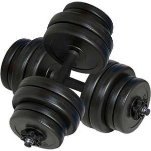 Dumbbellset - Totaal 30kg - 2 stuks - Zwart