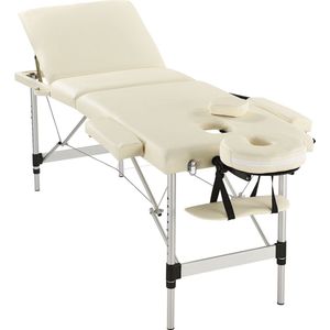 Inklapbare Massagetafel / Fysiotafel - 3-zones - 180 x 60 cm - Beige