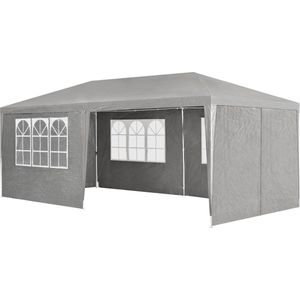 Partytent met zijwanden - 3x6M - Donkergrijs 3x6