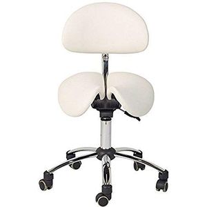 Teqler zadelkruk met rugleuning wit