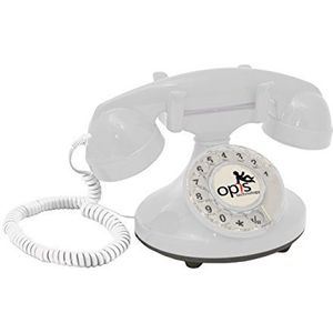 OPIS - FunkyFon - Draaischijf Telefoon - Wit - Retro Stijl Jaren 20