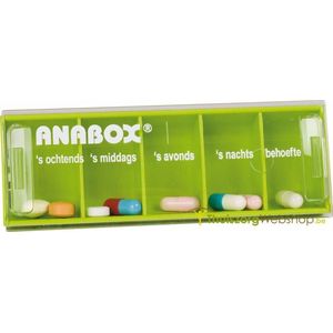 Pillendoosje voor 1 dag met 5 vakken - Nederlands - Anabox