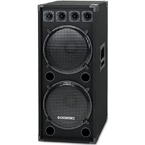 McGrey DJ-2522 2-etages DJ PA luidspreker box 2x 38cm (15"") subwoofer 1500W (passief, 2-weg systeem, houten behuizing)