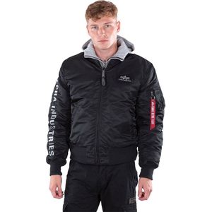 ALPHA INDUSTRIES Tussenjas 'MA-1 D-Tec SE'  grijs / rood / zwart / wit