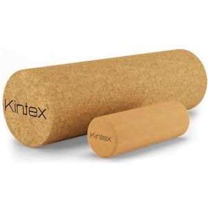 Kintex Fasciarol van kurk, 33 cm of 15 cm, massagerol voor zelfmassage, regeneratie van fascia en spieren, 33 cm