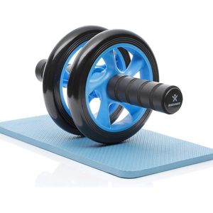 Roller Classic, buiktrainer voor het versterken van de kernspieren, fitnessapparaat voor thuis, buikspiertrainer inclusief kniebeschermer, 28 x 16 cm (L x Ø)