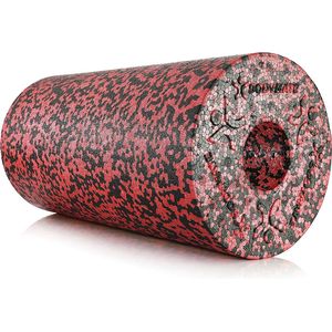 BODYMATE professionele Fasciarol STANDARD middelhard Lengte 30 cm Diameter 15 cm - met gratis e-book - BLACK/WHITE