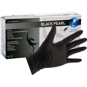 Unigloves Nitril handschoenen - Poedervrij BLACK Pearl / Maat XS.