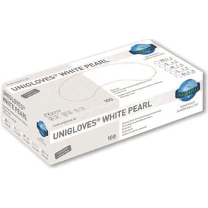 Unigloves  Nitril Wegwerp handschoenen WHITE Pearl Wit Maat L  Geschikt voor manicure en pedicure behandelingen
