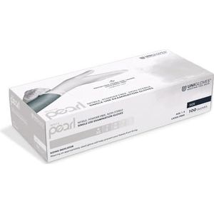 White Pearl, nitril wegwerphandschoenen, poedervrij, maat M, 1 x 100 stuks