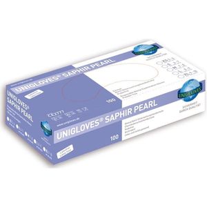 Unigloves - Nitril Saphir Pearl Handschoenen - 100 Stuks - Maat M