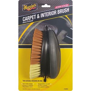 Meguiar's - Carpet & Interior Brush - 2-in-1 Borstel - Geel/Oranje Haren - Comfortabele Grip