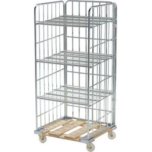 Verrijdbare stelling, houten laadbord, laadbord naturel