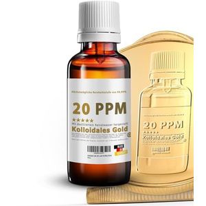 Natur Total Colloïdaal Gold 20 PPM - 100 ml druppels, sterk geconcentreerd (zuiverheidsniveau 99,99%)