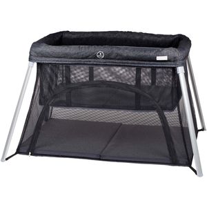 BabyGO - Dreams - Campingbed - Zwart Melange - Inclusief Bodemverhoger