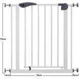Babygo Safety Gate Traphek Klemhek - Wit - Verstelbaar voor Deuropeningen