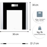 ADE - Ylvie - Digitale Personenweegschaal - Zwart en Wit - Maximaal 150 kg