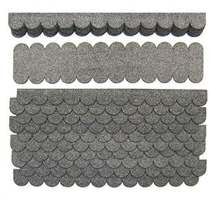 Martinshof Rothenburg Mini dakshingles rond (41 mm) - 3 sets - grijs voor vogelhuis, nestkast, 60 strips + 3 nokstrepen