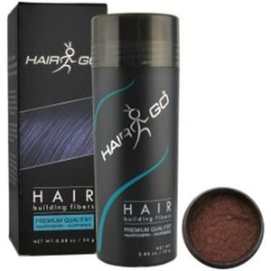 HAIR GO Premium shaar voor haarverdichting, haarpoeder, strooihaar, haaropvuller, haaruitval, haarverdichting, 100% natuurlijk & veganistisch, per stuk verpakt (1 x 25 g) (kastanje)