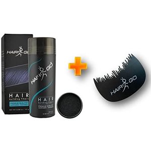 HAIR GO Premium Haarvezels + Haaraanzet Kam SPAARSET Strooihaar voor een natuurlijke haarlijn bij gebruik van Hair Fibers haarverdikkingsmiddelen (zwart)