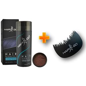 HAIR GO Premium Haarvezels + Haaraanzet Kam SPAARSET Strooihaar voor een natuurlijke haarlijn bij gebruik van Hair Fibers haarverdikkingsmiddelen (kastanjebruin)