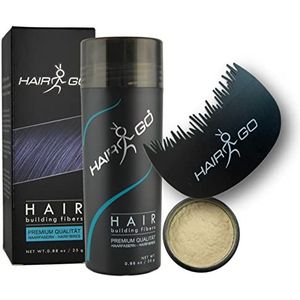 HAIR GO Premium Haarvezels + Haaraanzet Kam SPAARSET Strooihaar voor een natuurlijke haarlijn bij gebruik van Hair Fibers haarverdikkingsmiddelen (lichtblond)
