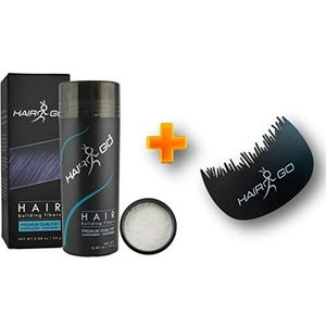 HAIR GO Premium Haarvezels + Haaraanzet Kam SPAARSET Strooihaar voor een natuurlijke haarlijn bij gebruik van Hair Fibers haarverdikkingsmiddelen (wit)