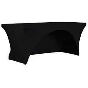 Expand Tafelhoes, tafelhoes zwart - tafelhoes, hoes als tafelkleed - 160cm tot 190cm - eenzijdig open - B1 - stretch