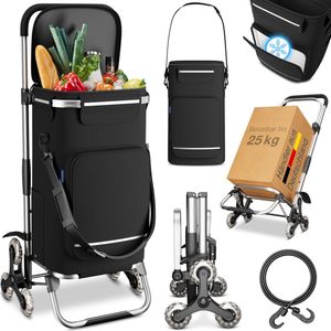 ELONEO Einkaufstrolley Treppensteiger mit Kühlfach, Einkaufsroller klappbar, Shopping Trolley