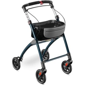 ELONEO Lichtgewicht Rollator – 54 cm - Opvouwbaar met Dienblad & Stoffen Mandje - Aluminium