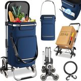 ELONEO Einkaufstrolley Treppensteiger mit Kühlfach, Einkaufsroller klappbar, Shopping Trolley