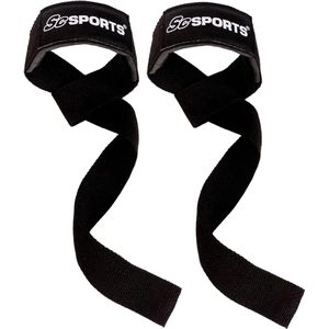 ScSPORTS - Set 2 stuks Gevoerde Lifting Straps voor krachttraining/bodybuilding - Zwart - 60 cm