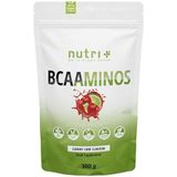 nutri+ BCAA poeder Cherry Lime - hooggedoseerd aminozuurcomplex - instant BCAA poeder vegan - 2:1:1 L-leucine L-isoleucine L-valine - 300 g