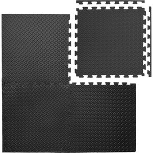 4 Fitnessmatten 63x63cm - 2cm dikke Sportmat - XL Puzzelvloermat Beschermingsmat met Rand