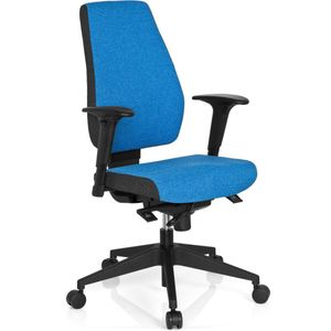 hjh OFFICE 608823 draaistoel Pro-Tec 500 stof, blauw, bureaustoel, professionele zitdiepte, verstelbaar