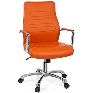 hjh OFFICE Moderne bureaustoel TEWA 720010 oranje chroom kunstleer
