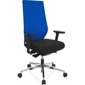 Bureaustoel - Met Armleuning - Stof - Zwart/Blauw - Ergonomisch