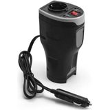 Technaxx - TE13 - Spanningsomvormer - Zwart - 12 V naar 230 V - 2 USB-poorten