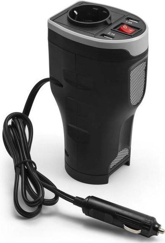 Technaxx - TE13 - Spanningsomvormer - Zwart - 12 V naar 230 V - 2 USB-poorten