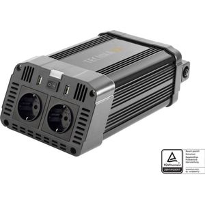 Technaxx TE16 Omvormer 1200W - 2x 230V - 2x 5V USB - 3,1A - Spanningsomvormer