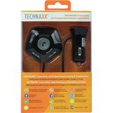 Technaxx - FMT1100BT - FM-transmitter - Zwart - Inclusief Handsfree-functie